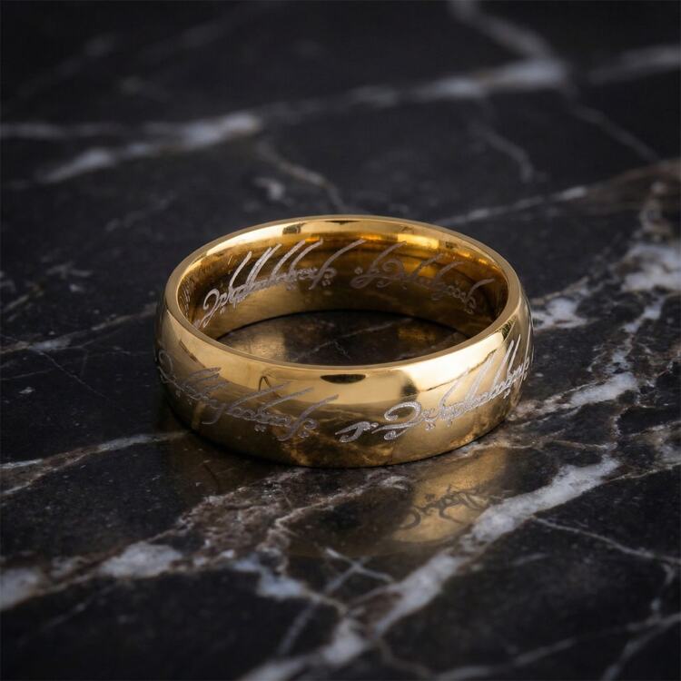 Кольцо Всевластия золотистого цвета (Властелин колец Lord of the Rings)