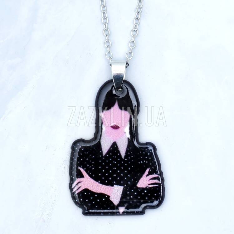 Двусторонняя подвеска Wednesday Addams на цепочке