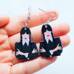 Двусторонние серьги Wednesday Addams