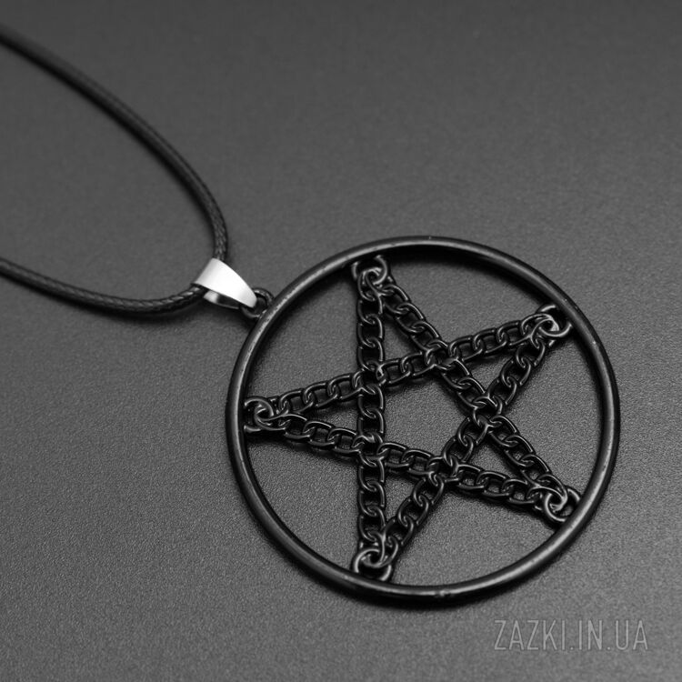 Чорний кулон Пентаграма в колі за мотивами серіалу Supernatural