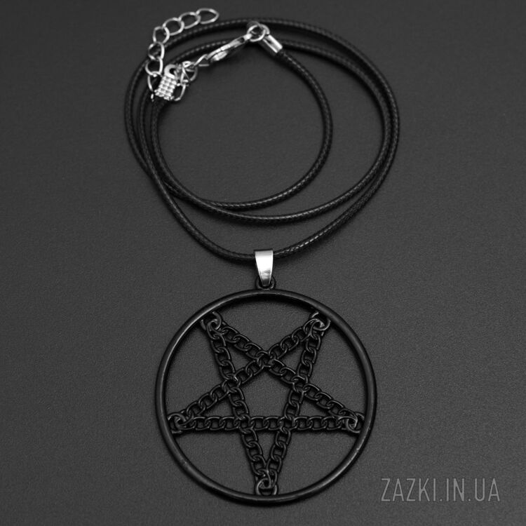 Чорний кулон Пентаграма в колі за мотивами серіалу Supernatural