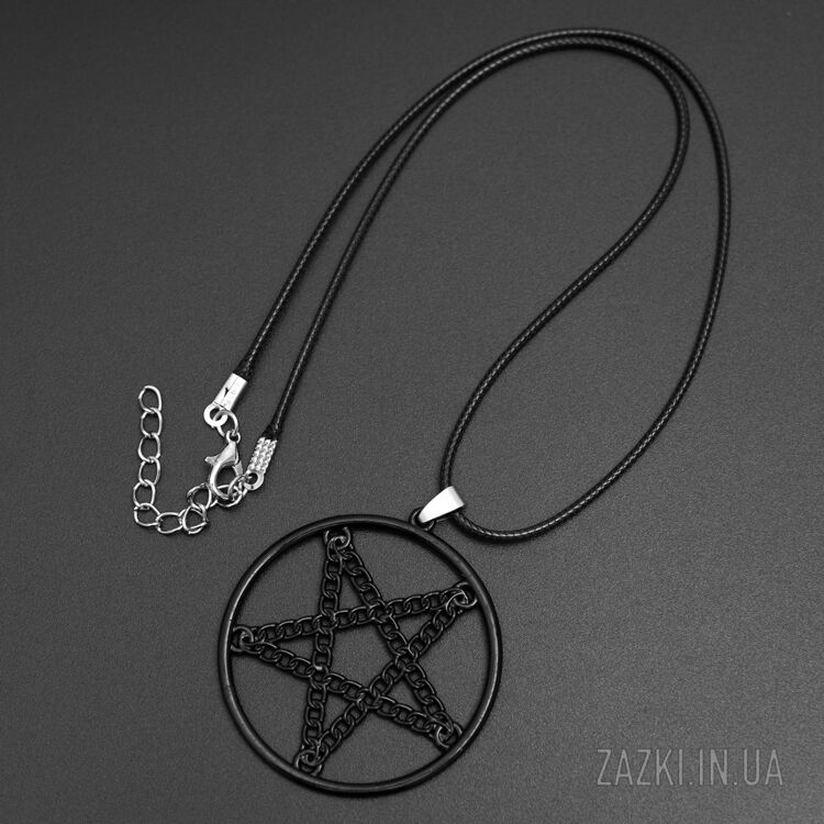 Чорний кулон Пентаграма в колі за мотивами серіалу Supernatural