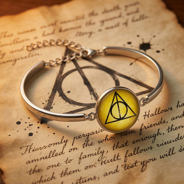 Браслет Дары Смерти со стеклянным кабошоном (Harry Potter)