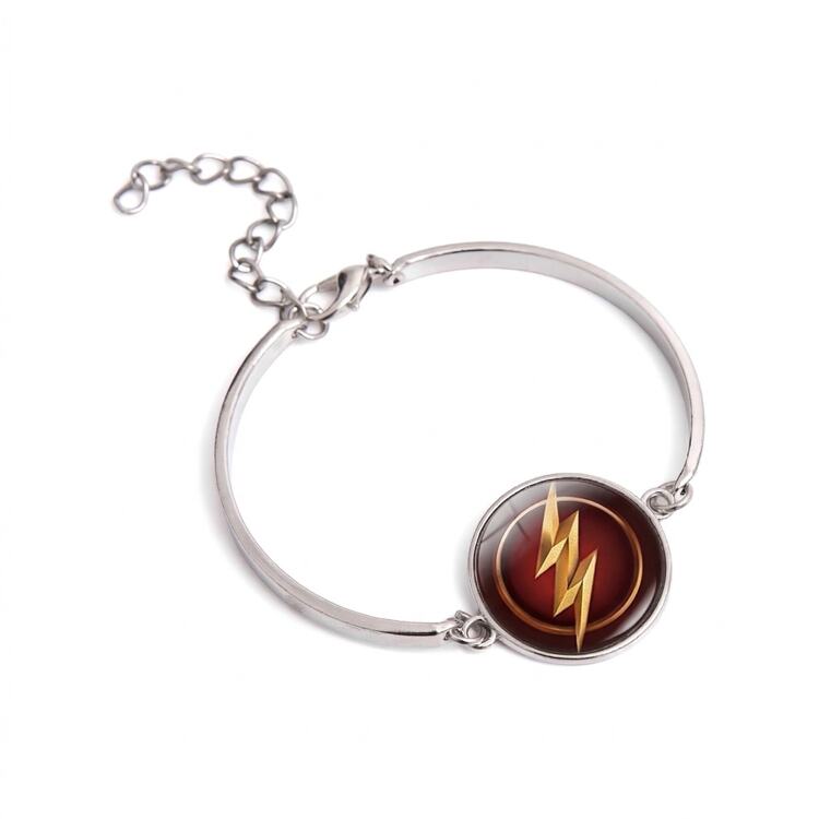 Серебристый браслет Флэш Молния (The Flash) со стеклянной линзой