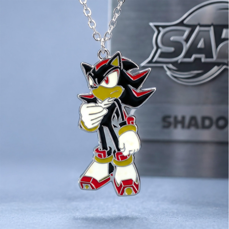 Подвеска Ёж Шедоу с цветной эмалью (Shadow Sonic the Hedgehog)
