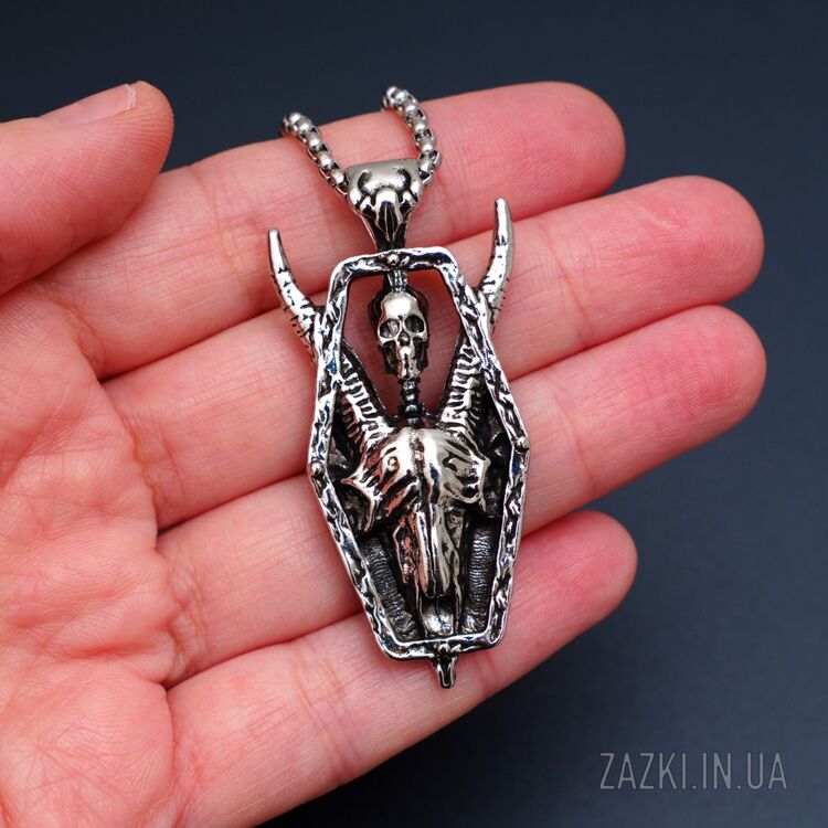 Кулон Череп Козла зі скелетом у готичному стилі