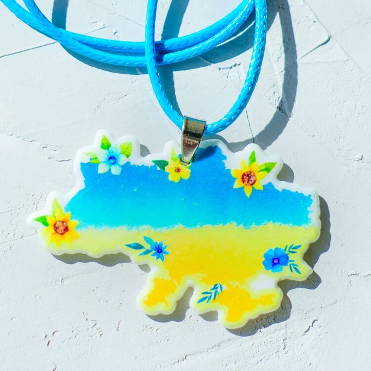Подвеска карта Украины в цветах национального флага