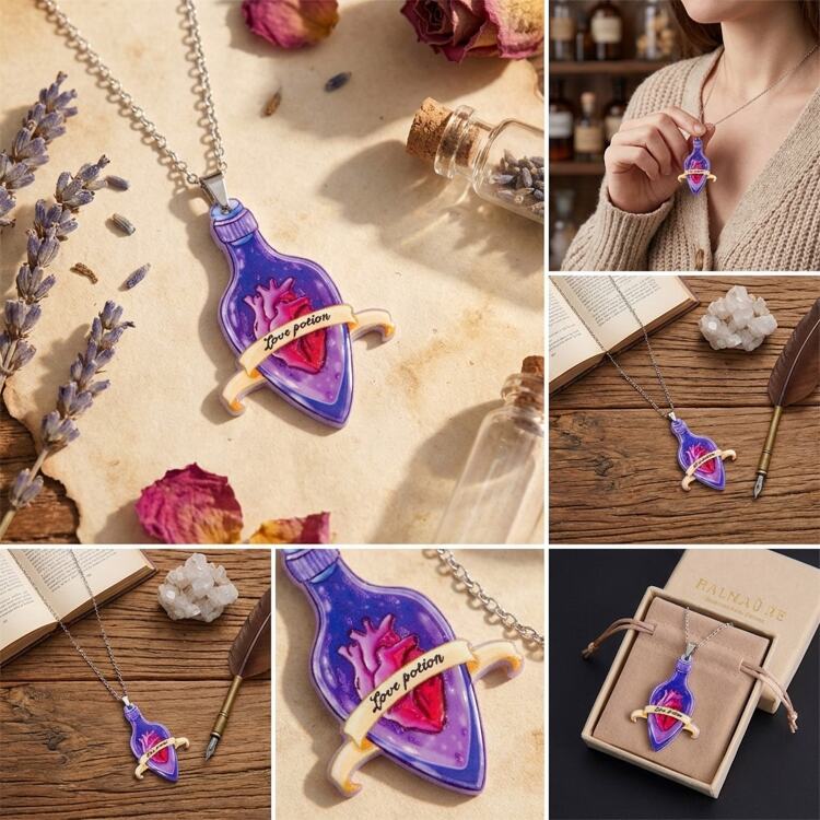 Підвіска Любовне зілля Love Potion Анатомічне серце в пляшечці