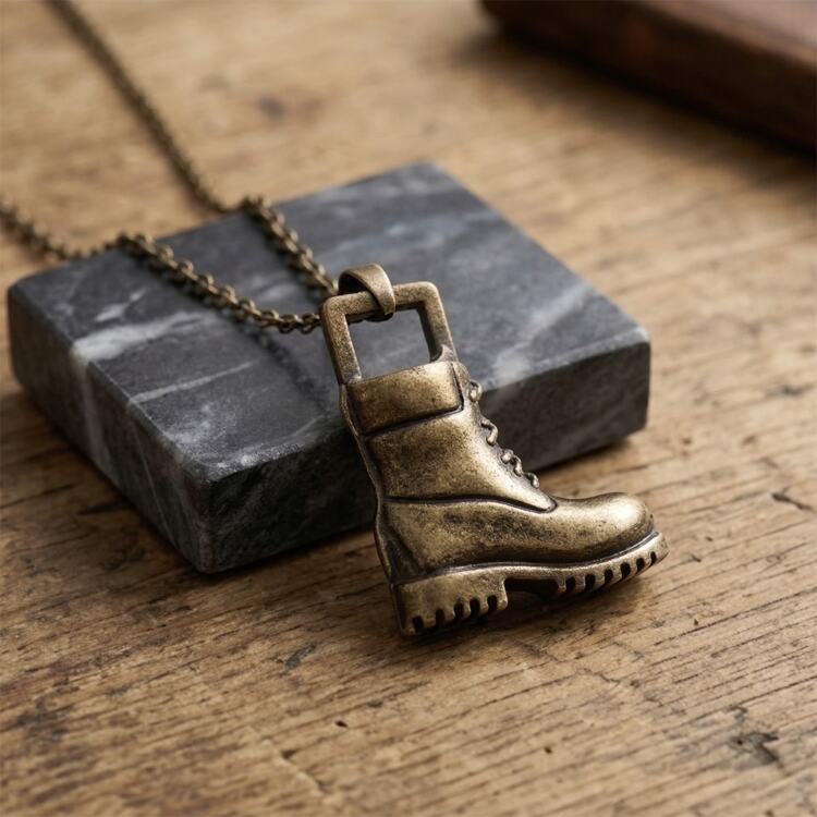 Винтажный кулон Ботинок Dr. Martens бронзового цвета на цепочке