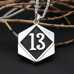 Мужской кулон «Число 13» из нержавеющей стали | Байкерская подвеска Lucky 13 на стальной цепи