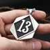 Мужской кулон «Число 13» из нержавеющей стали | Байкерская подвеска Lucky 13 на стальной цепи