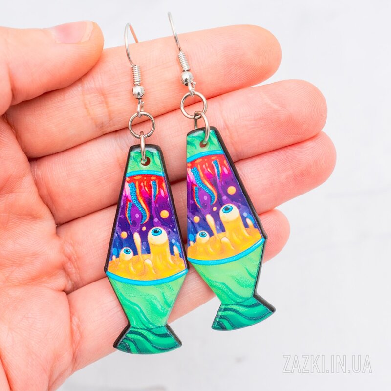 Серьги Лавовая лампа