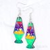 Двусторонние разноцветные серьги Лавовая лампа