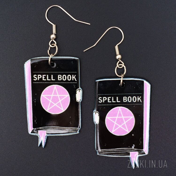 Сережки Книга заклинань Spell Book на Геловін