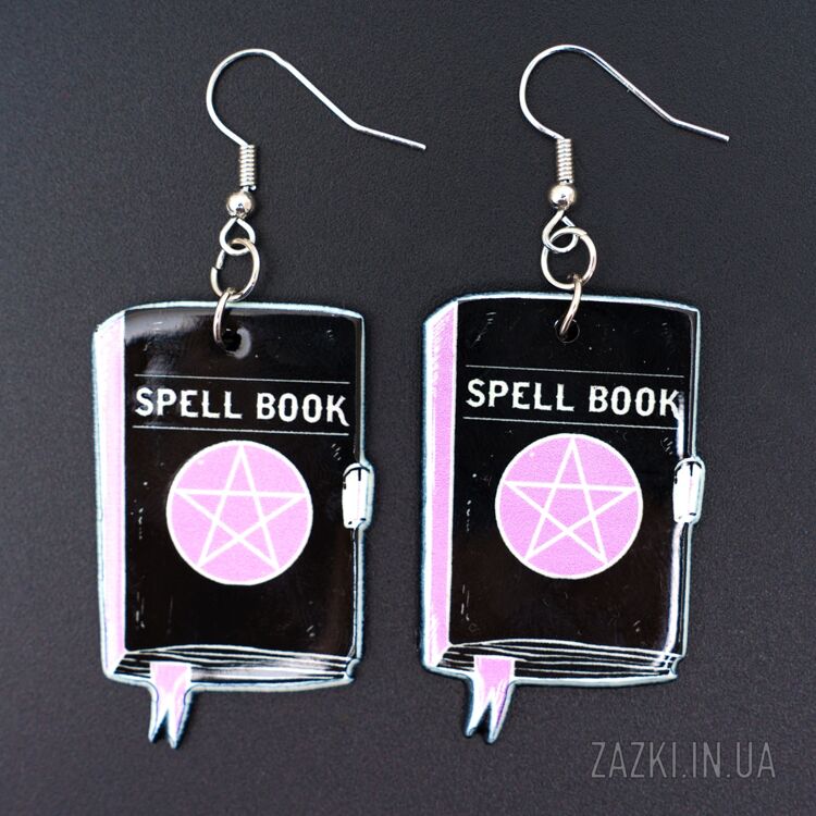 Сережки Книга заклинань Spell Book на Геловін