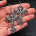 Серьги Крест Бабочка Мертвая голова серебристого цвета