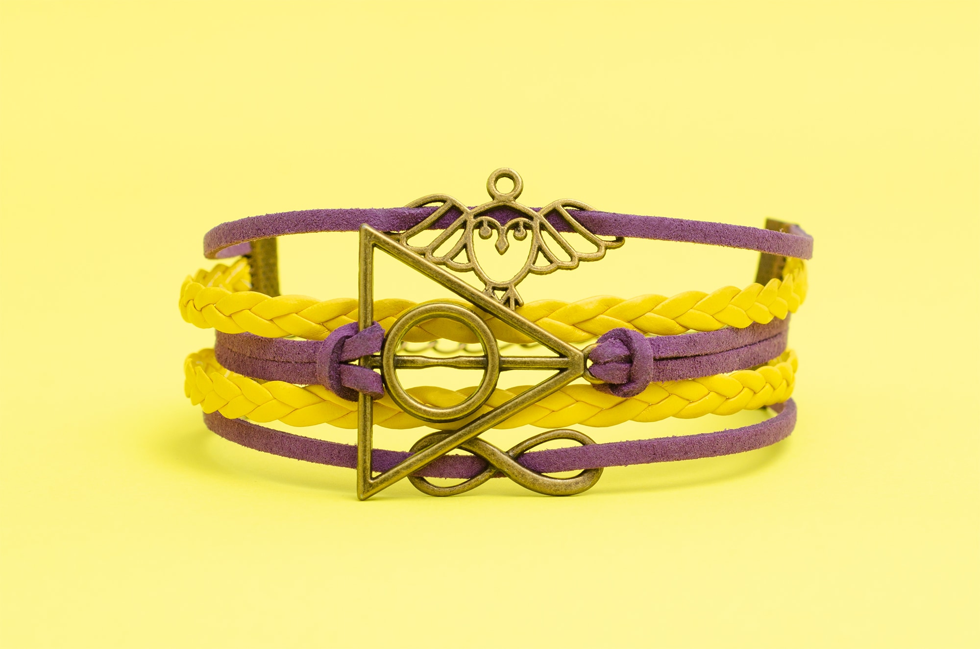 Браслет Дари Смерті жовто-фіолетового кольору