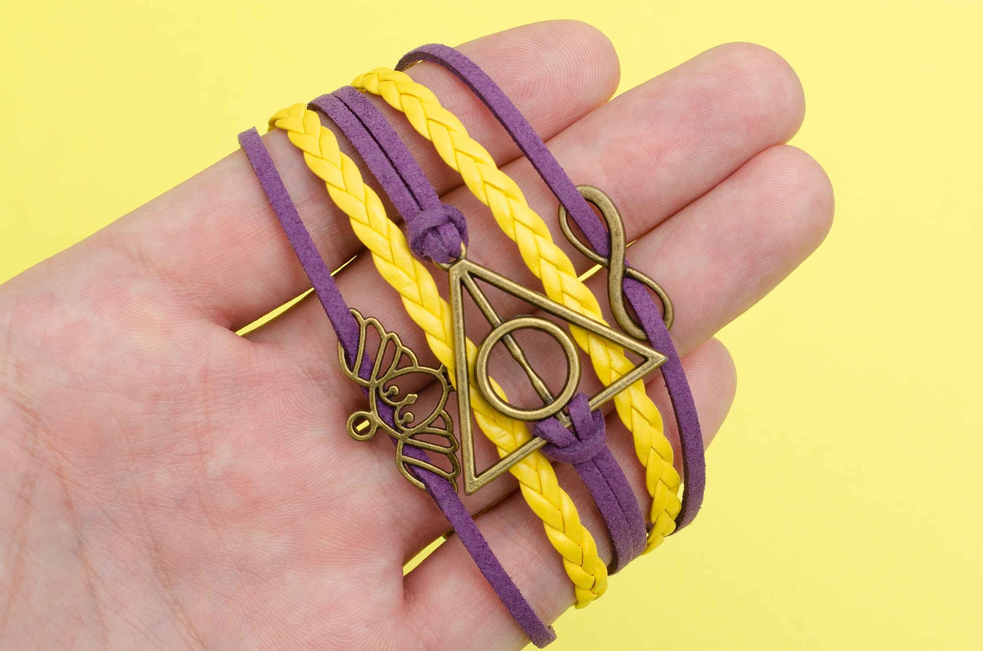 Браслет Дари Смерті жовто-фіолетового кольору