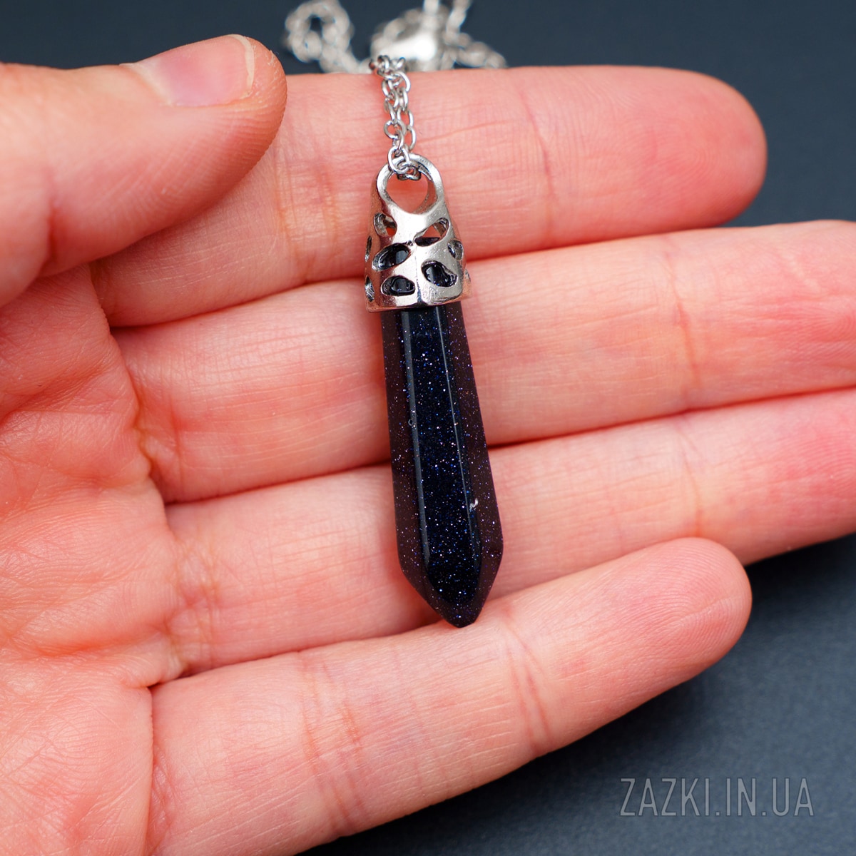 Кулон Маятник Синього кольору з ефектом блиску