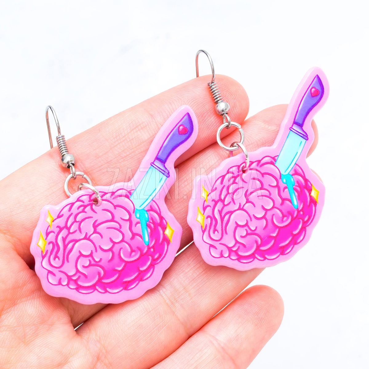 Сережки Мозок з ножем