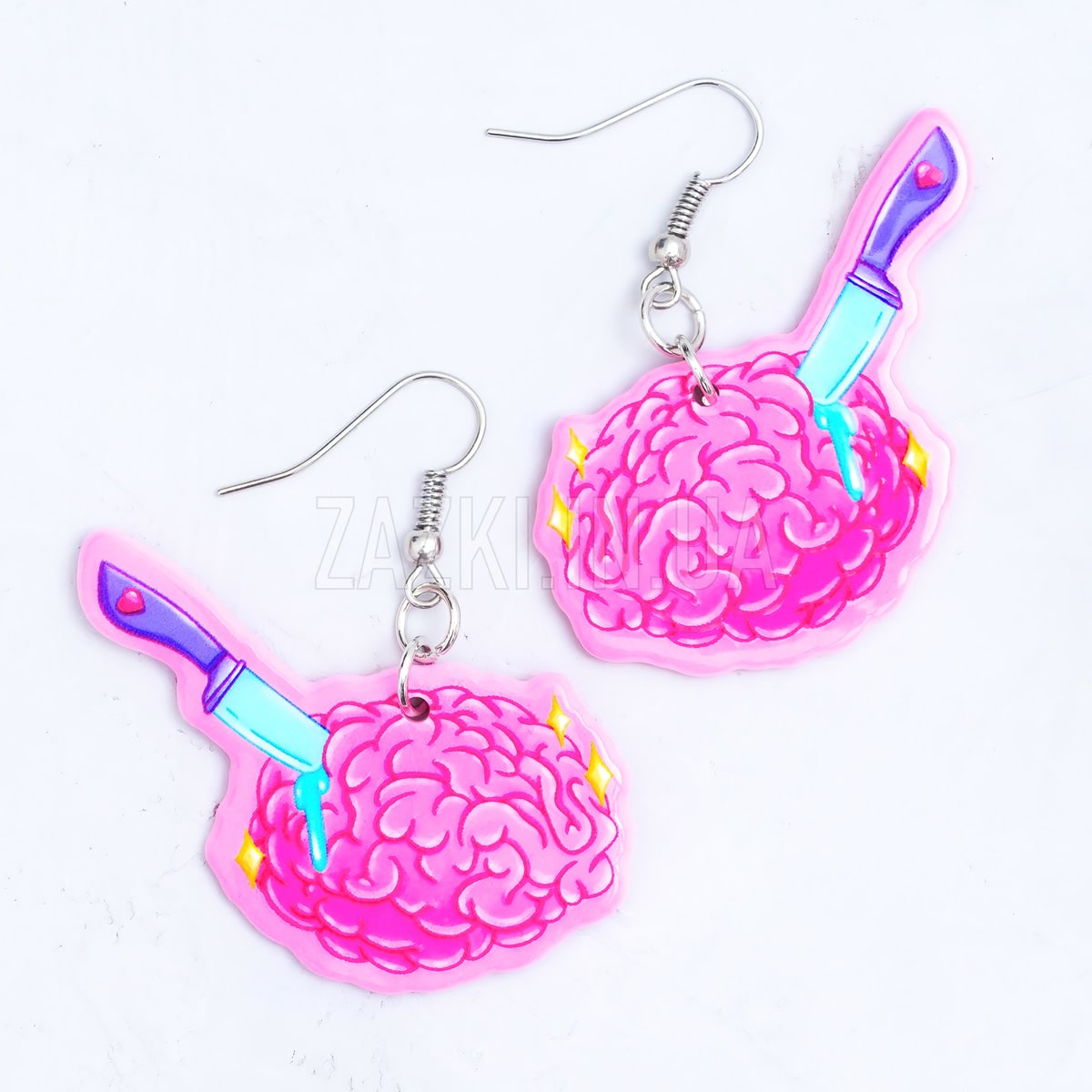 Сережки Мозок з ножем