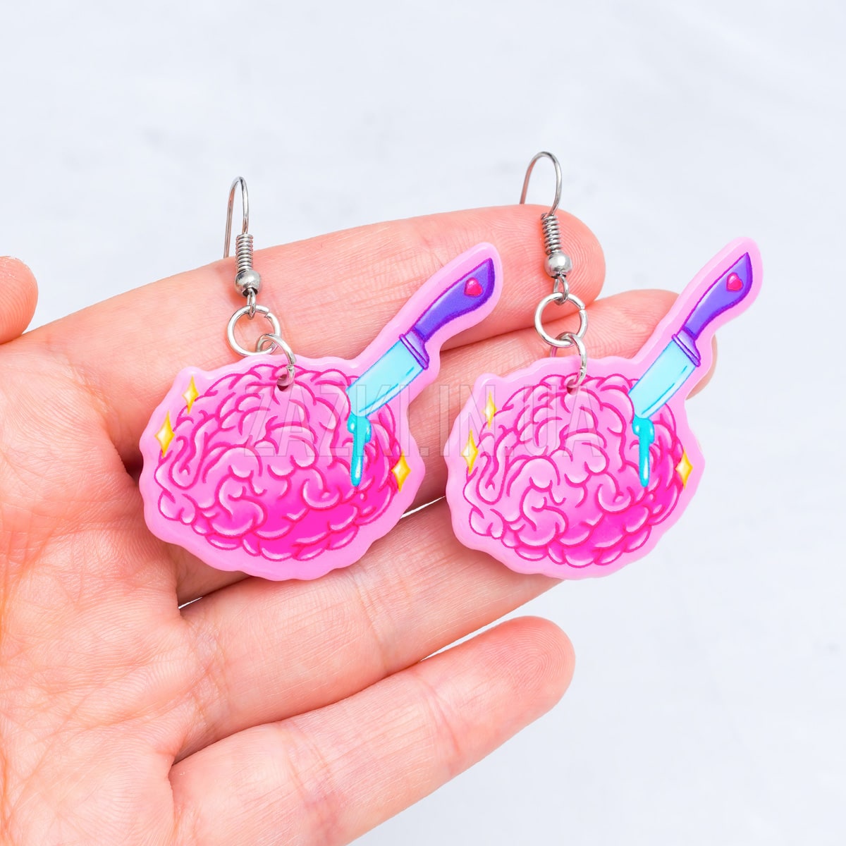 Сережки Мозок з ножем