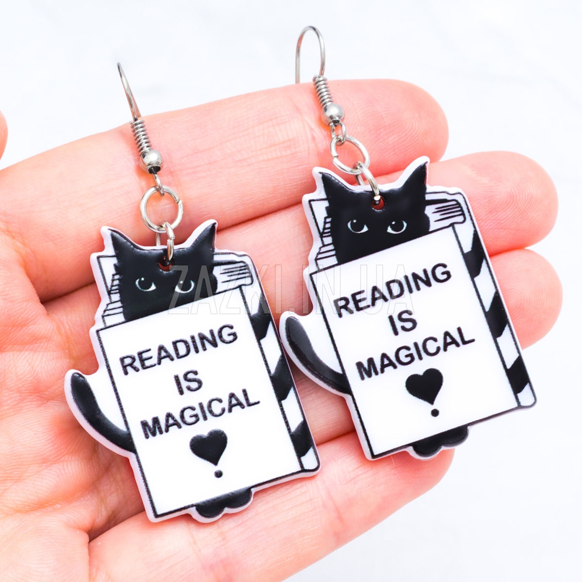 Сережки Книжка з котом